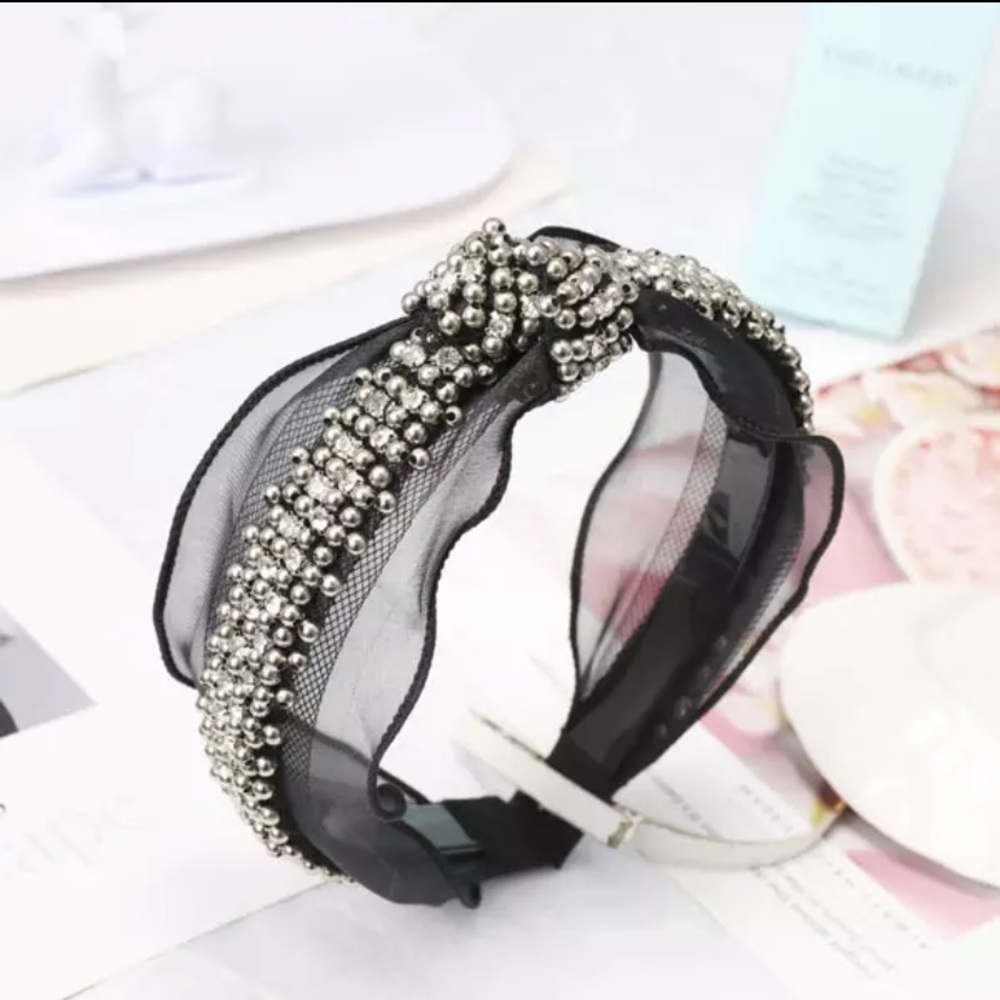 NEW! Knotted Lace & Rhinestone Headband
